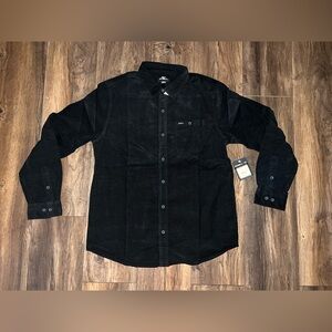 NWT Men’s O’Neill Caruso Solid Black Button Down. Sizes M and L.